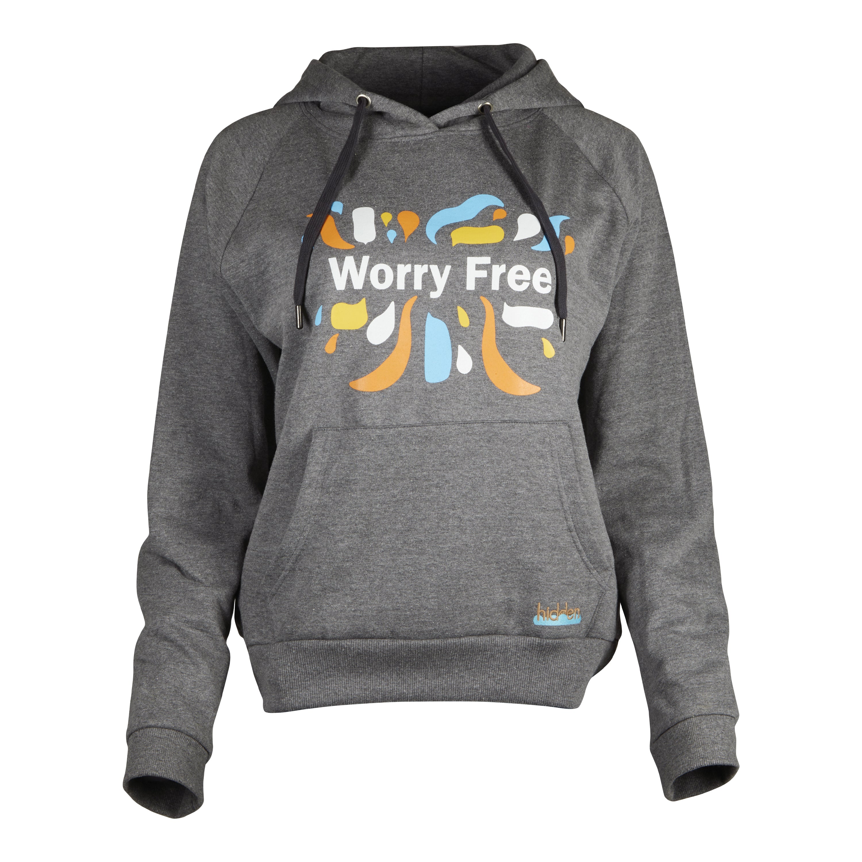 Unisex Hoodie Hidden Zip Pocket "Worry Free"